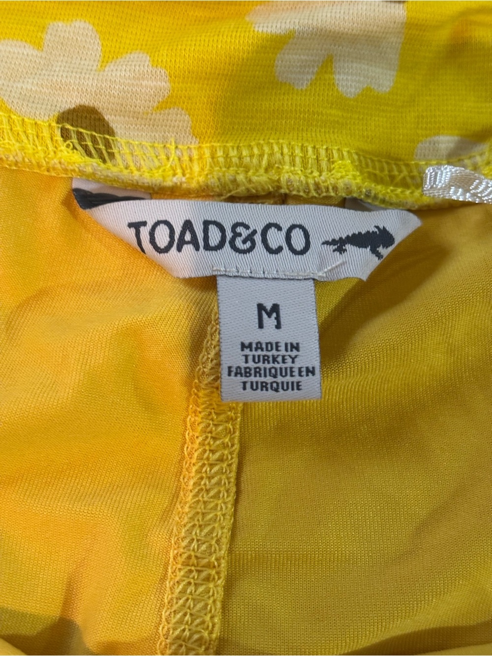 Toad&Co Yellow Floral Dot Skort with Brown Accents - Picture 5 of 9